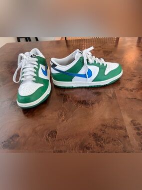 Nike Kids Low-Top Sneakers - White, Green & Blue